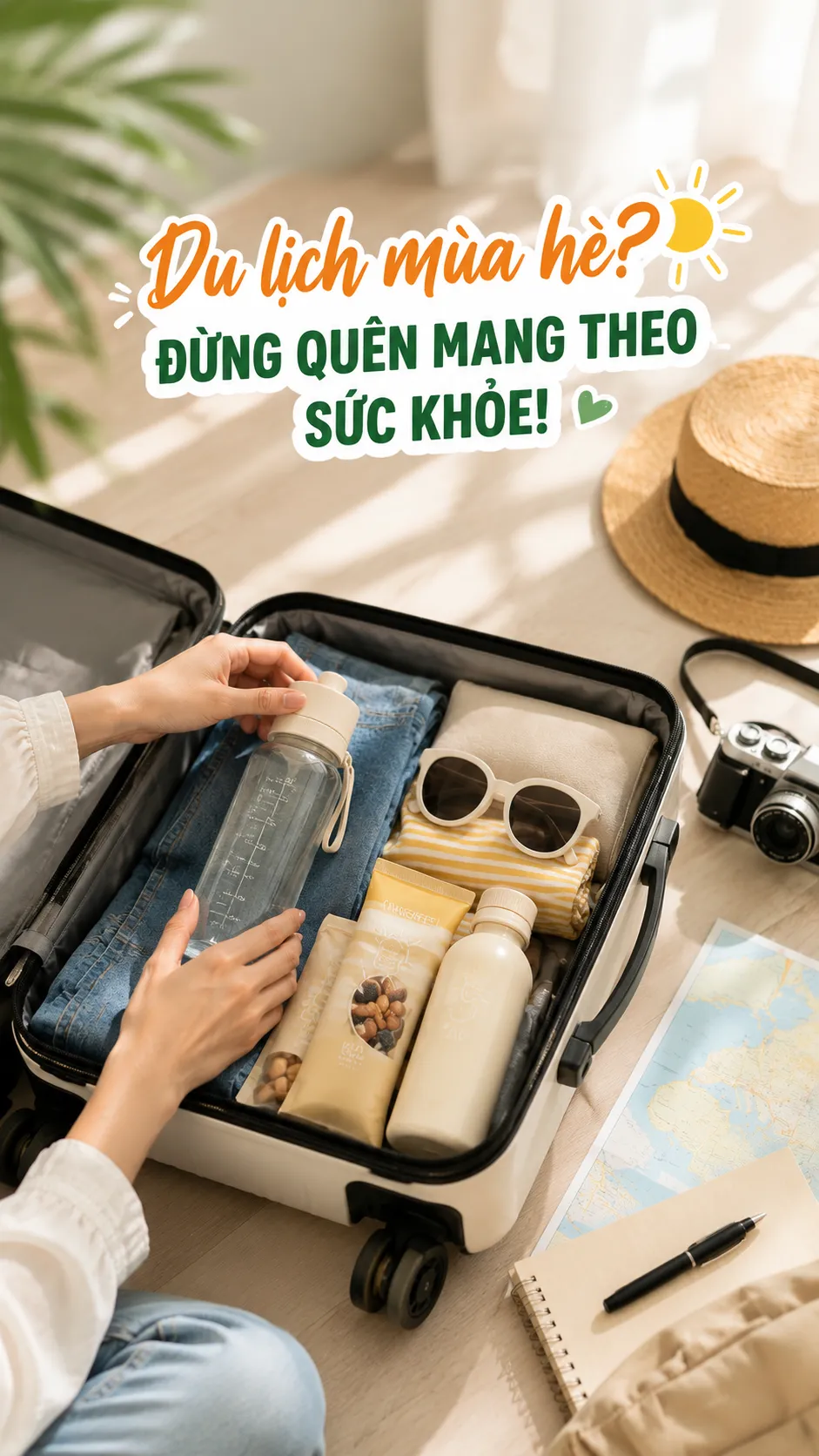 ✈️ DU LỊCH MÙA HÈ: ĐỪNG QUÊN CHUẨN BỊ NHỮNG THÓI QUEN CHĂM SÓC SỨC KHỎE 🌞